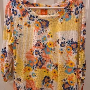 Hearts Of Palm Multicolor Floral Blouse